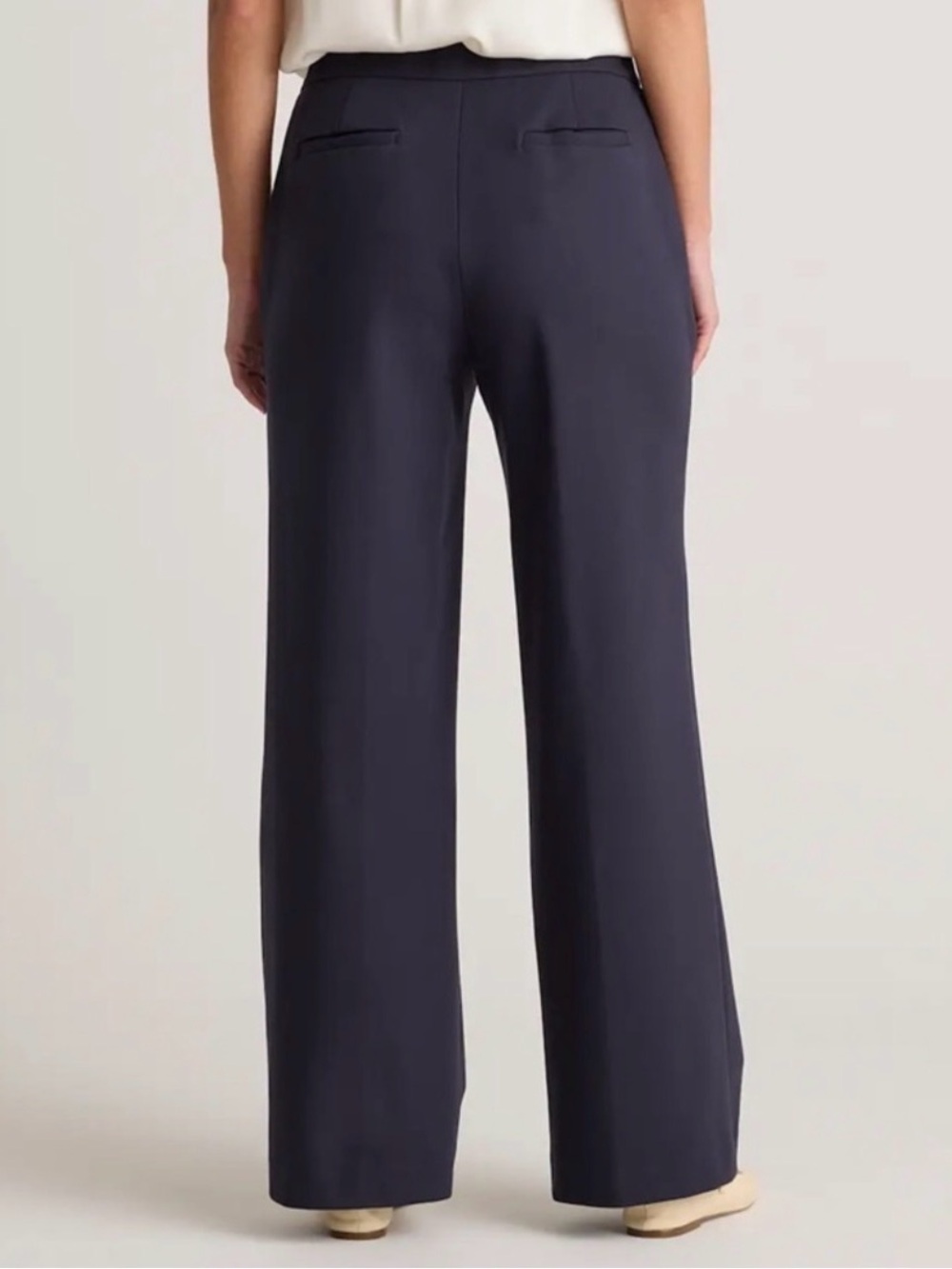 Quince Women’s 6 Navy Blue Ultra Stretch Ponte Trouser Pull on Stretchy Office - Picture 2 of 12